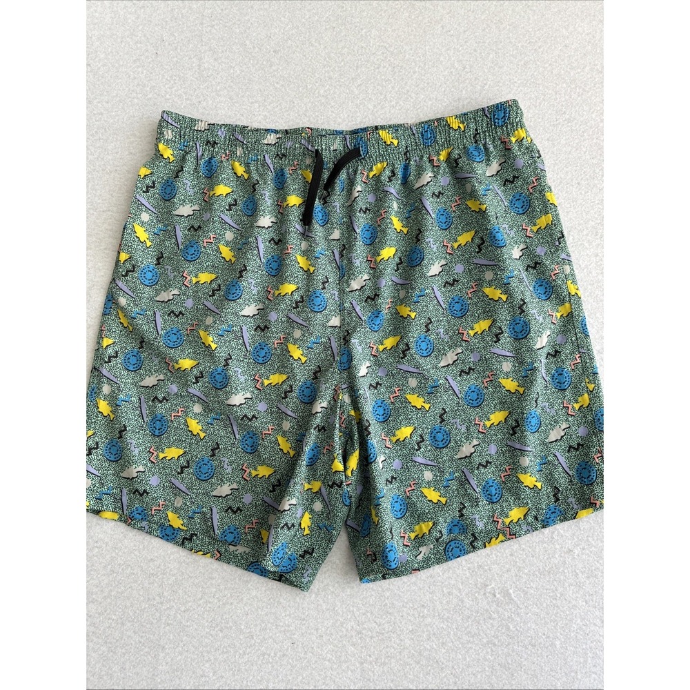 Burlebo Mens Swim Trunks Shorts Lined Fish Print XL Retro Beach Vacation Resort